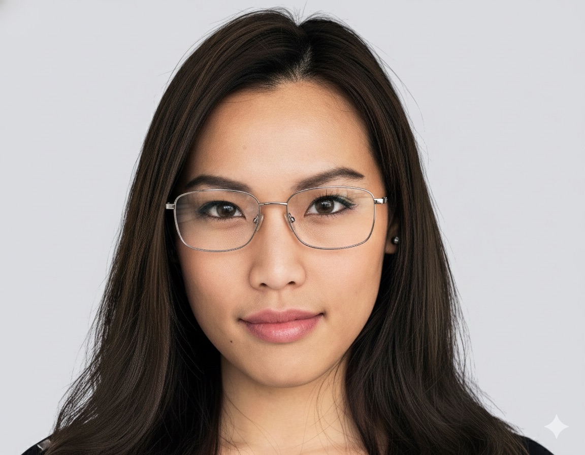 After — with corrective eyewear